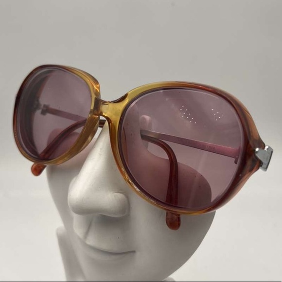 Vintage Viennaline Brown Yellow Translucent Oval Sunglasses Frames 1052 - Picture 2 of 5
